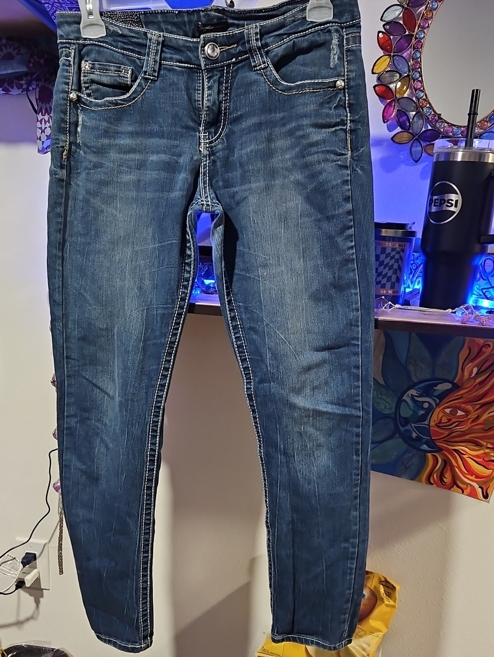 Stretch Indigo Skinny Jeans for Women - Mid Rise